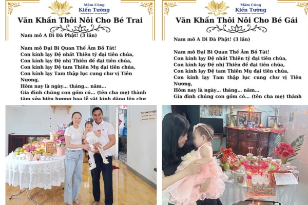 Văn khấn thôi nôi cho bé chuẩn phong tục cho bé trai bé gái