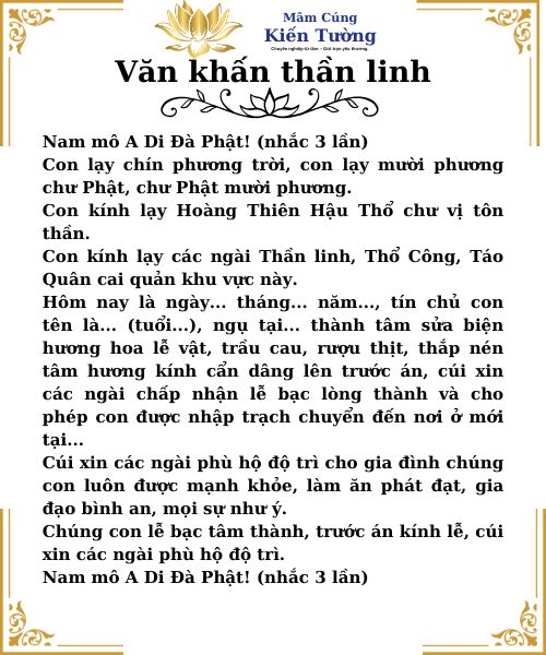 Văn khấn thần linh