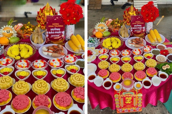 Dịch vụ mâm cúng khai trương buôn bán của Kiến Tường.