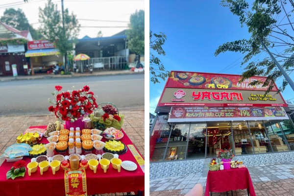 Thành phần cơ bản của mâm cúng khai trương nhà hàng.