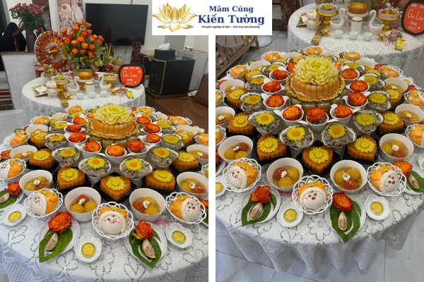 Đơn vị cung cấp mâm cúng đầy tháng màu cam cho bé gái