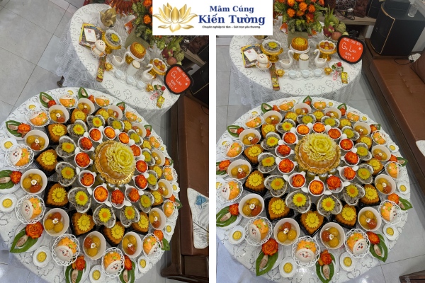 Ý nghĩa của mâm cúng đầy tháng màu cam dành cho bé gái