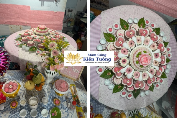 Mâm cúng chay thôi nôi cho bé gái của Kiến Tường gồm những gì?
